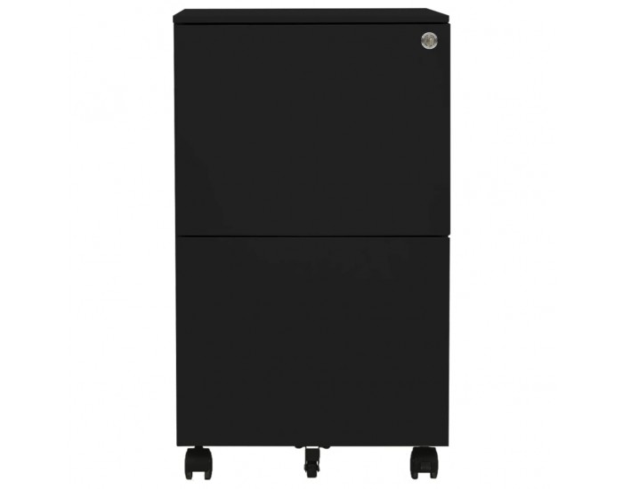Sonata H Мобилен офис шкаф, черен, 39x45x67см, стомана