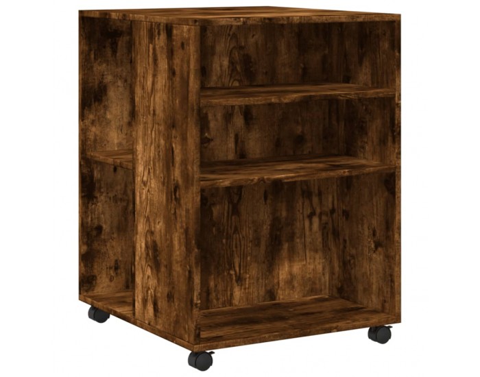 Sonata H Странична маса с колела опушен дъб 55x60x78 см инженерно дърво