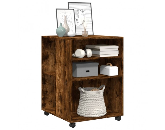 Sonata H Странична маса с колела опушен дъб 55x60x78 см инженерно дърво