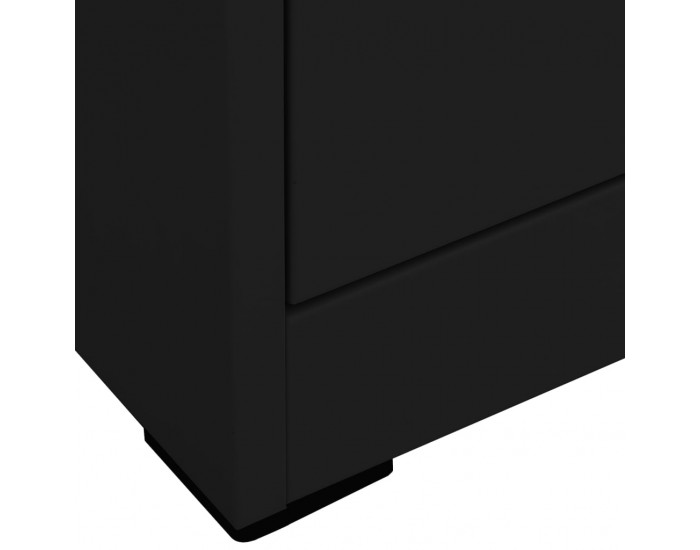 Sonata H Шкаф за папки, черен, 46x62x102,5 cм, стомана