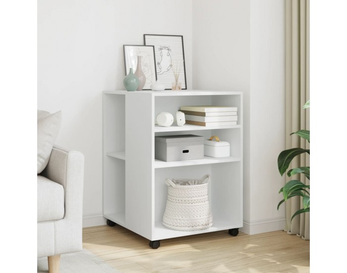 Sonata H Помощна маса с колелца бяла 55x60x78 см инженерно дърво