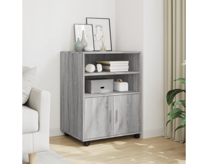 Sonata H Шкаф с колелца, сив сонома, 60x48x81 см, инженерно дърво