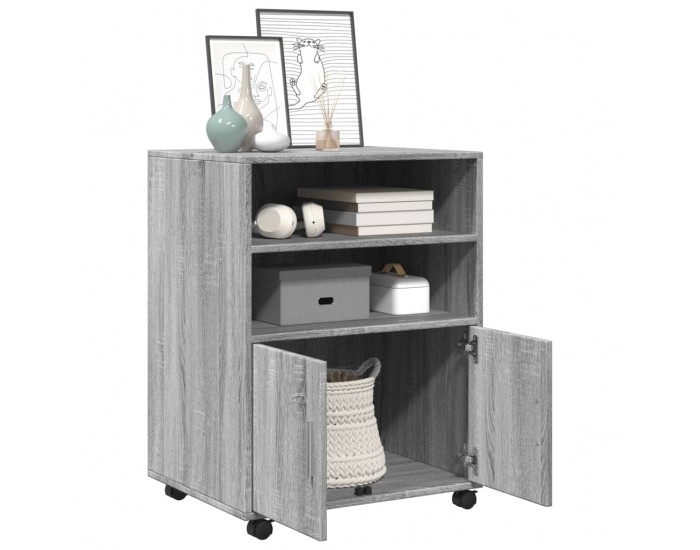 Sonata H Шкаф с колелца, сив сонома, 60x48x81 см, инженерно дърво