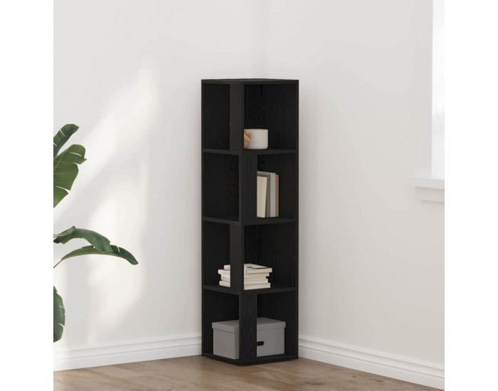 Sonata H Ъглови стелажи Черен дъб 33 x 33 x 132 см Инженерно дърво