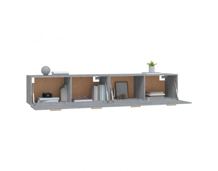 Sonata H Стенни шкафове 2 бр Сив сонома 100x36,5x35 см инженерно дърво