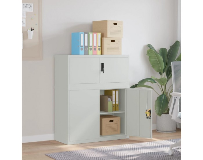 Sonata H Шкаф за папки светлосив 90x40x110 см стомана