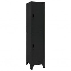 Sonata H Заключващ се шкаф, черен, 38x45x180 см, стомана - Гардероби