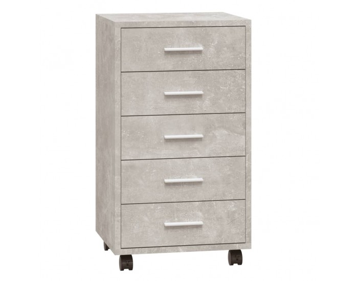 Sonata H Шкаф с чекмеджета с колелца бетонно сиво инженерно дърво