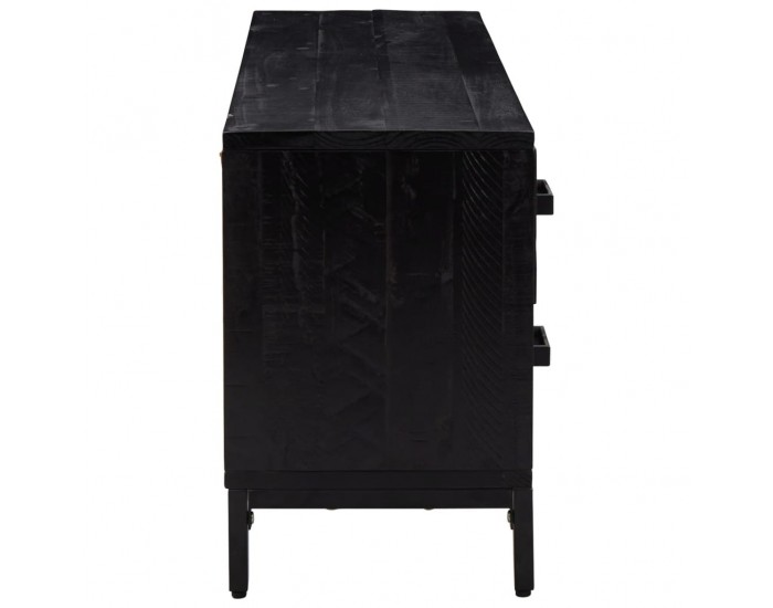 Sonata H Шкаф за съхранение, черен, 110x30x45 см, бор масив