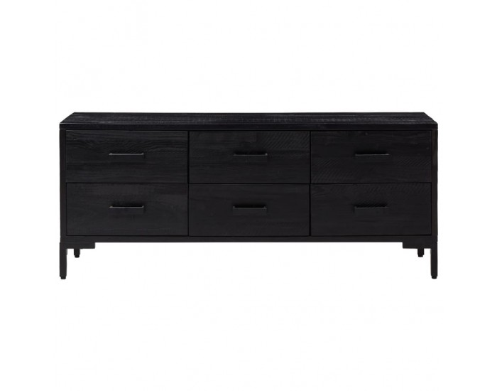 Sonata H Шкаф за съхранение, черен, 110x30x45 см, бор масив