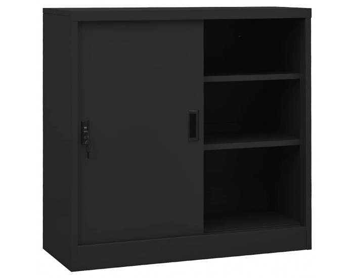 Sonata H Офис шкаф с плъзгаща се врата, антрацит, 90x40x90 см, стомана