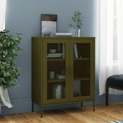 Sonata H Шкаф за съхранение, маслиненозелен, 80х35х101,5 см, стомана Sonata H Шкаф за съхранение, маслиненозелен, 80х35х101,5 см, стомана - Гардероби