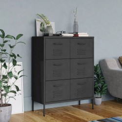 Sonata H Шкаф с чекмеджета, антрацит, 80х35х101,5 см, стомана Sonata H Шкаф с чекмеджета, антрацит, 80х35х101,5 см, стомана - Гардероби