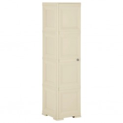 Sonata H Пластмасов шкаф, 40x43x164 см, дървен дизайн, ангорско бяло - Гардероби