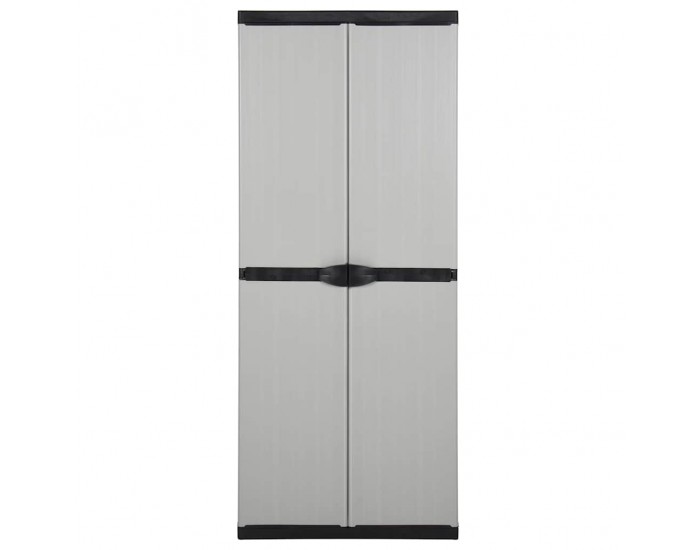 Sonata H Градински шкаф за съхранение с 3 рафта сиво-черен 68x40x168 см