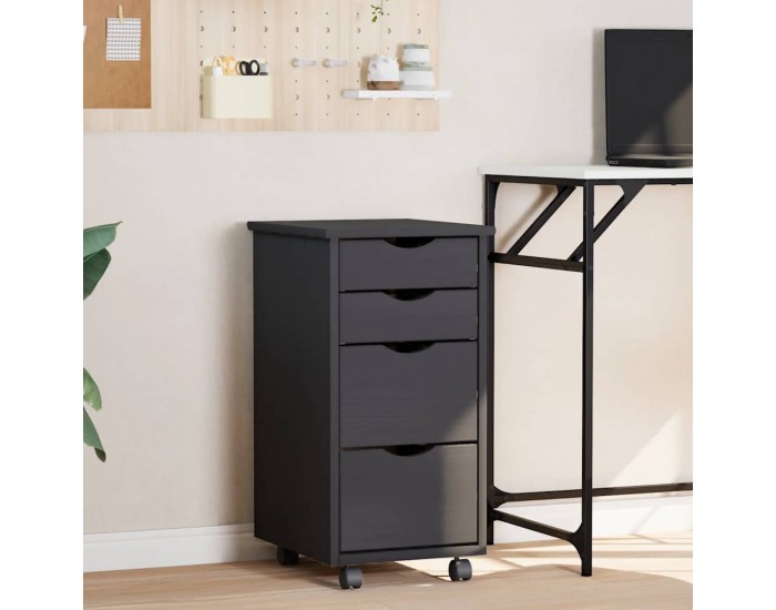 Sonata H Шкаф с чекмеджета на колелца MOSS, сив, бор масив