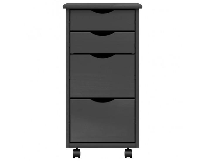 Sonata H Шкаф с чекмеджета на колелца MOSS, сив, бор масив