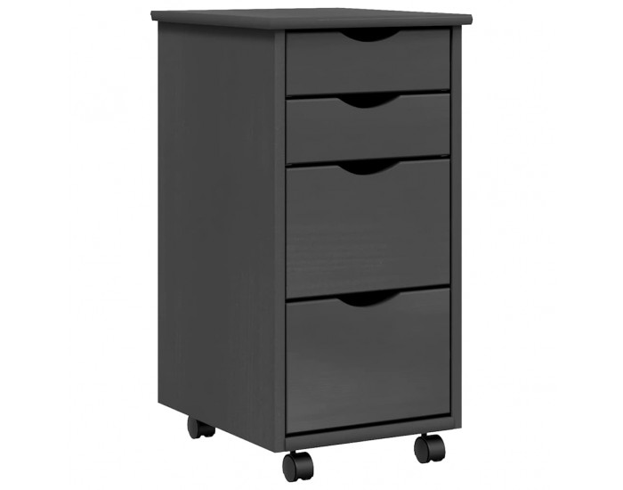 Sonata H Шкаф с чекмеджета на колелца MOSS, сив, бор масив