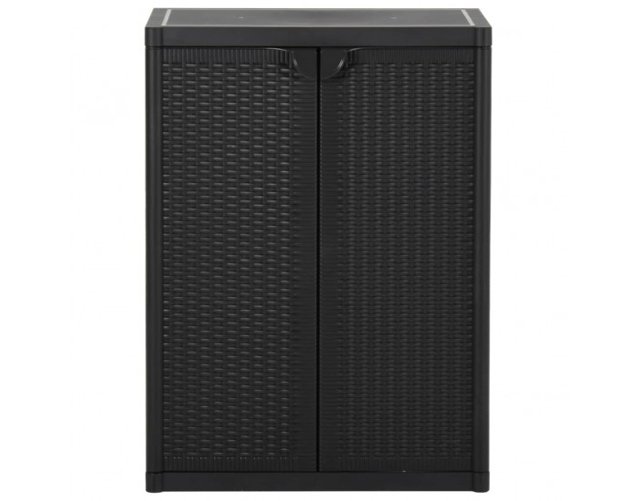 Sonata H Градински шкаф за съхранение, черен, 65х45х88 см, PP ратан