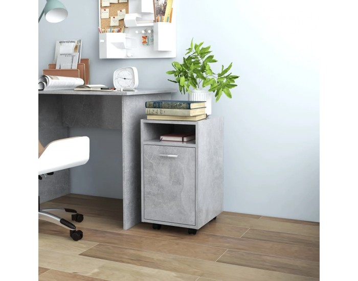 Sonata H Страничен шкаф с колела бетонно сив 33x38x60 см инженерно дърво