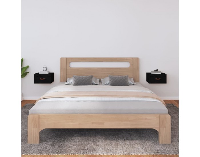 Sonata H Нощни шкафчета за стенен монтаж, 2 бр, черен, 40x29,5x22 см
