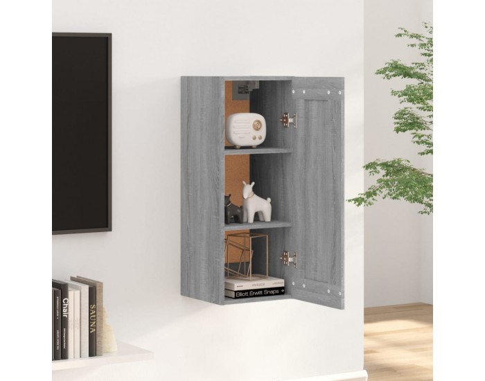 Sonata H Висящ шкаф, сив сонома, 35x34x90 см, инженерно дърво