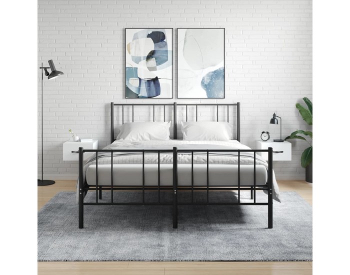 Sonata H Нощни шкафчета за стенен монтаж, 2 бр, бели, 35x35x20 см