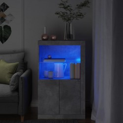 Sonata H Страничен шкаф с LED осветление, бетонно сив, инженерно дърво Sonata H Страничен шкаф с LED осветление, бетонно сив, инженерно дърво - Гардероби
