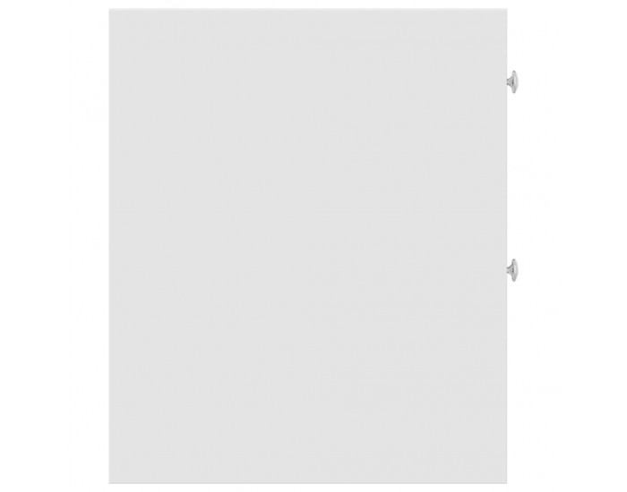 Sonata H Тесен скрин за баня с колелца, бял, инженерно дърво