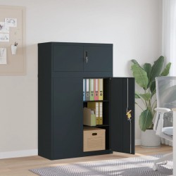 Sonata H Шкаф за папки антрацит 90x40x145 см стомана Sonata H Шкаф за папки антрацит 90x40x145 см стомана - Гардероби