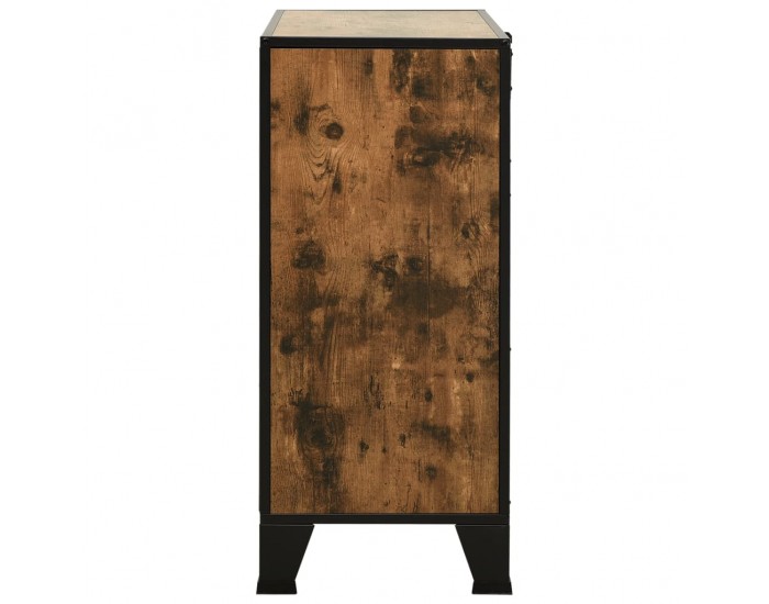 Sonata H Шкафове за съхранение 2 бр рустик кафяво 72x36x82 см метал/МДФ