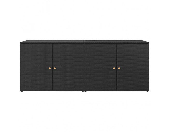 Sonata H Градински шкаф за съхранение, черен, 198x55,5x80 см, полиратан