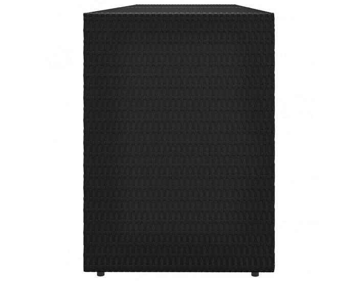 Sonata H Градински шкаф за съхранение, черен, 198x55,5x80 см, полиратан