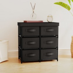 Sonata H Шкаф за съхранение с 6 чекмеджета, 55x29x55 см, черна стомана Sonata H Шкаф за съхранение с 6 чекмеджета, 55x29x55 см, черна стомана - Гардероби