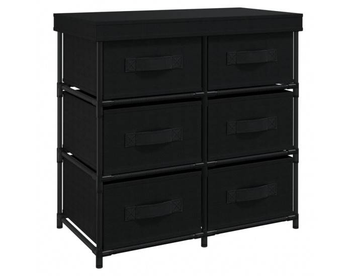 Sonata H Шкаф за съхранение с 6 чекмеджета, 55x29x55 см, черна стомана