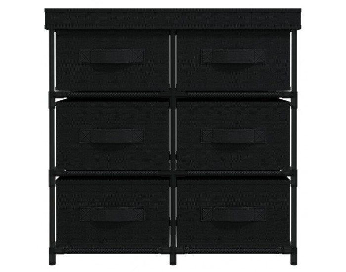 Sonata H Шкаф за съхранение с 6 чекмеджета, 55x29x55 см, черна стомана