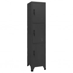 Sonata H Заключващ се шкаф, антрацит, 38x45x180 см, стомана - Гардероби