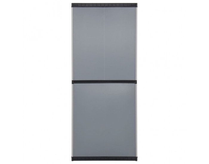 Sonata H Градински шкаф за съхранение с 3 рафта сиво-черен 68x40x168 см