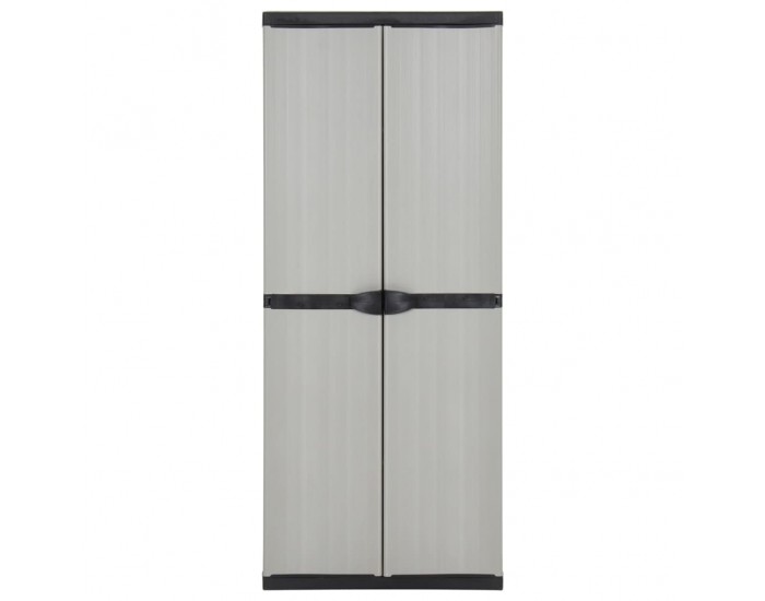 Sonata H Градински шкаф за съхранение с 3 рафта сиво-черен 68x40x168 см