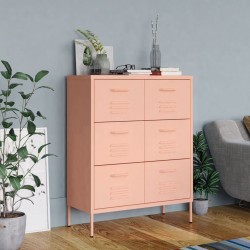 Sonata H Шкаф с чекмеджета, розов, 80х35х101,5 см, стомана Sonata H Шкаф с чекмеджета, розов, 80х35х101,5 см, стомана - Гардероби