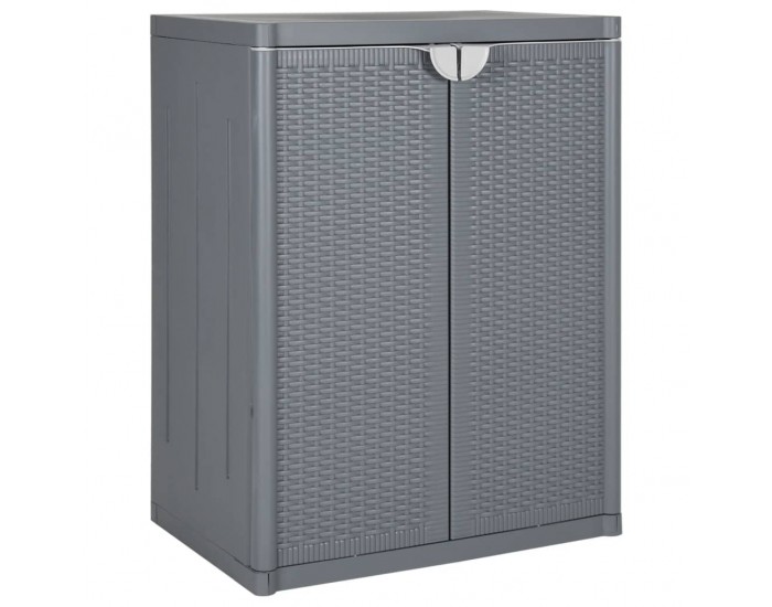 Sonata H Градински шкаф за съхранение, сив, 65х45х88 см, PP ратан