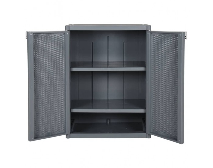 Sonata H Градински шкаф за съхранение, сив, 65х45х88 см, PP ратан