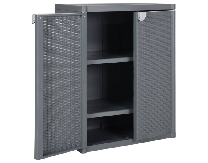 Sonata H Градински шкаф за съхранение, сив, 65х45х88 см, PP ратан