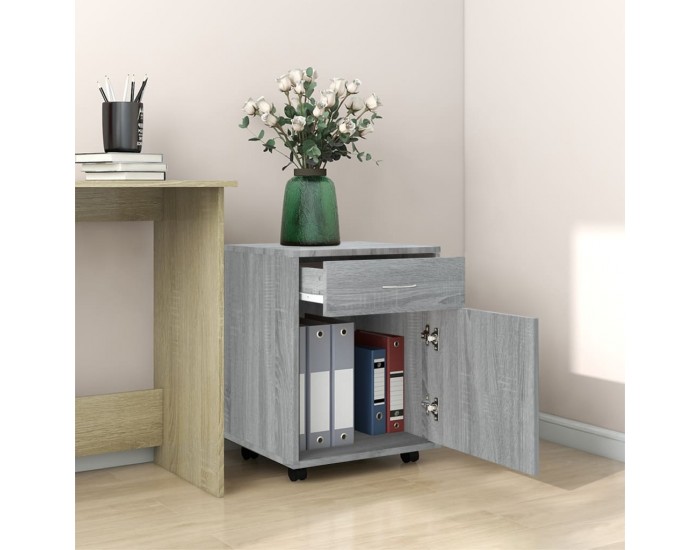 Sonata H Шкаф с колелца, сив сонома, 45x38x54 см, инженерно дърво