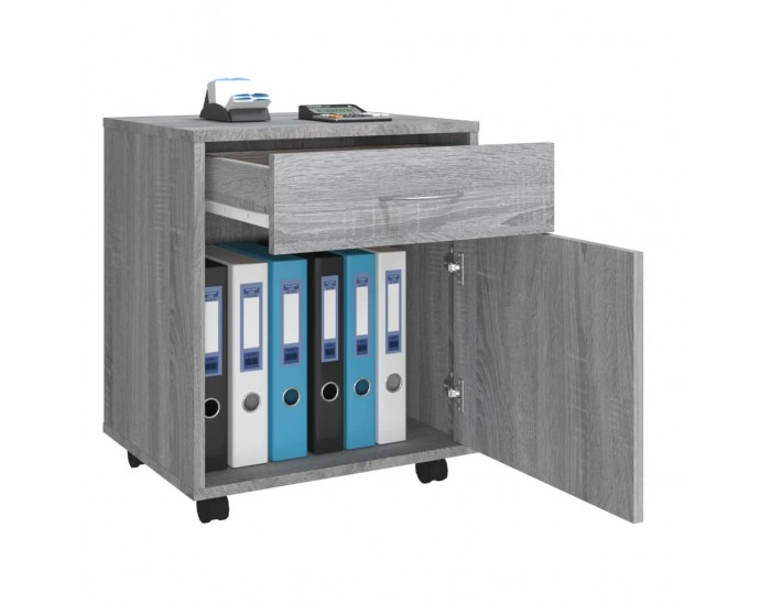 Sonata H Шкаф с колелца, сив сонома, 45x38x54 см, инженерно дърво