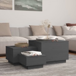 Sonata H Кутии за съхранение с капаци 3 бр сиви борова дървесина масив - Гардероби