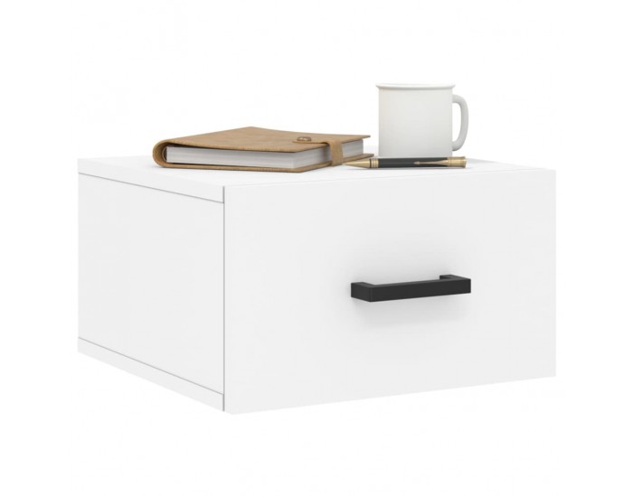 Sonata H Нощни шкафчета за стенен монтаж, 2 бр, бели, 35x35x20 см