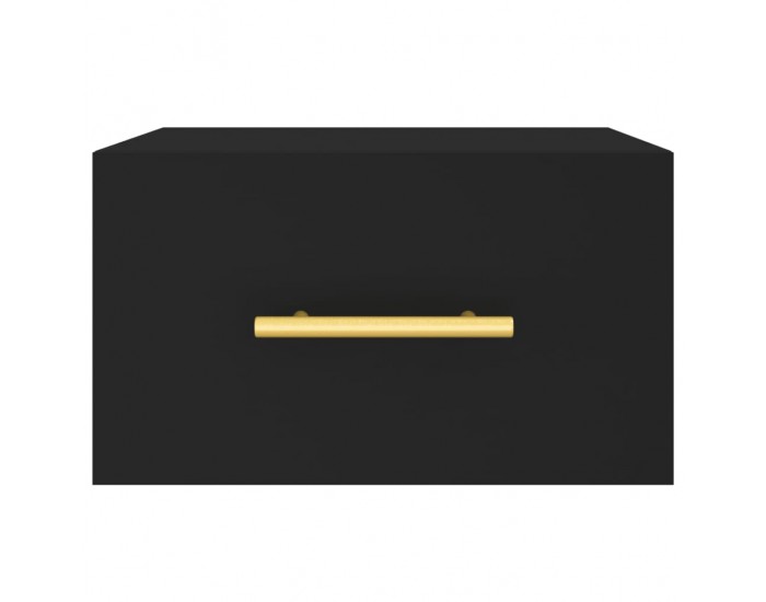 Sonata H Нощно шкафче за стенен монтаж, черно, 35x35x20 см