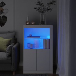 Sonata H Страничен шкаф с LED осветление, бял, инженерно дърво Sonata H Страничен шкаф с LED осветление, бял, инженерно дърво - Гардероби