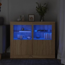 Sonata H Странични шкафчета с LED, 2 бр, сонома дъб, инженерно дърво Sonata H Странични шкафчета с LED, 2 бр, сонома дъб, инженерно дърво - Гардероби